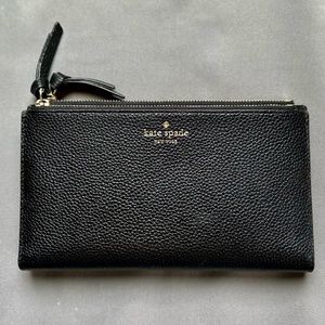 Kate Spade Wallet in Black Pebble Leather